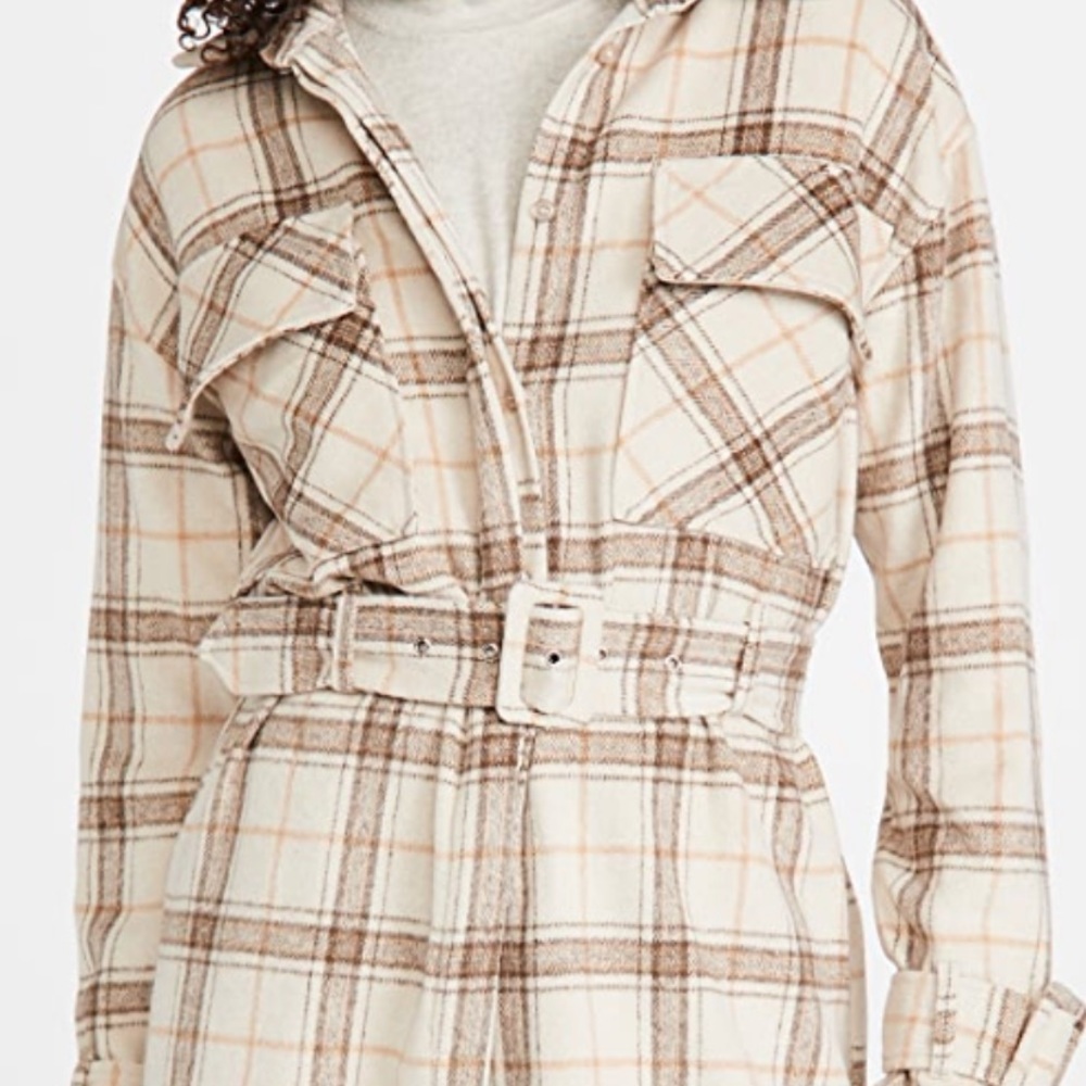 ▪️Line & Dot Flannel Trench NWOT